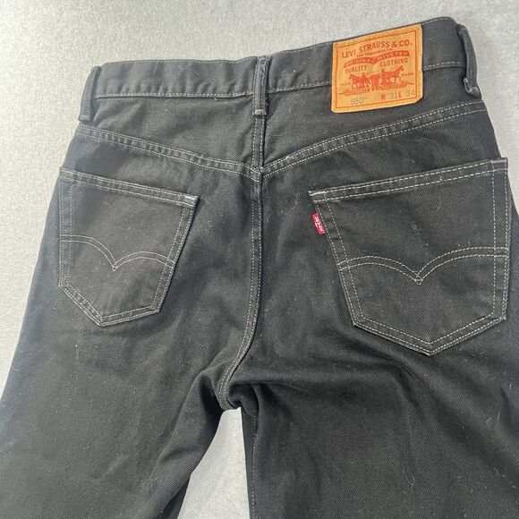 Levi's Jeans 550 Men's 31x34 Fits 32x33 Relaxed Black Cotton Denim Dark 2011 EUC - Picture 5 of 16